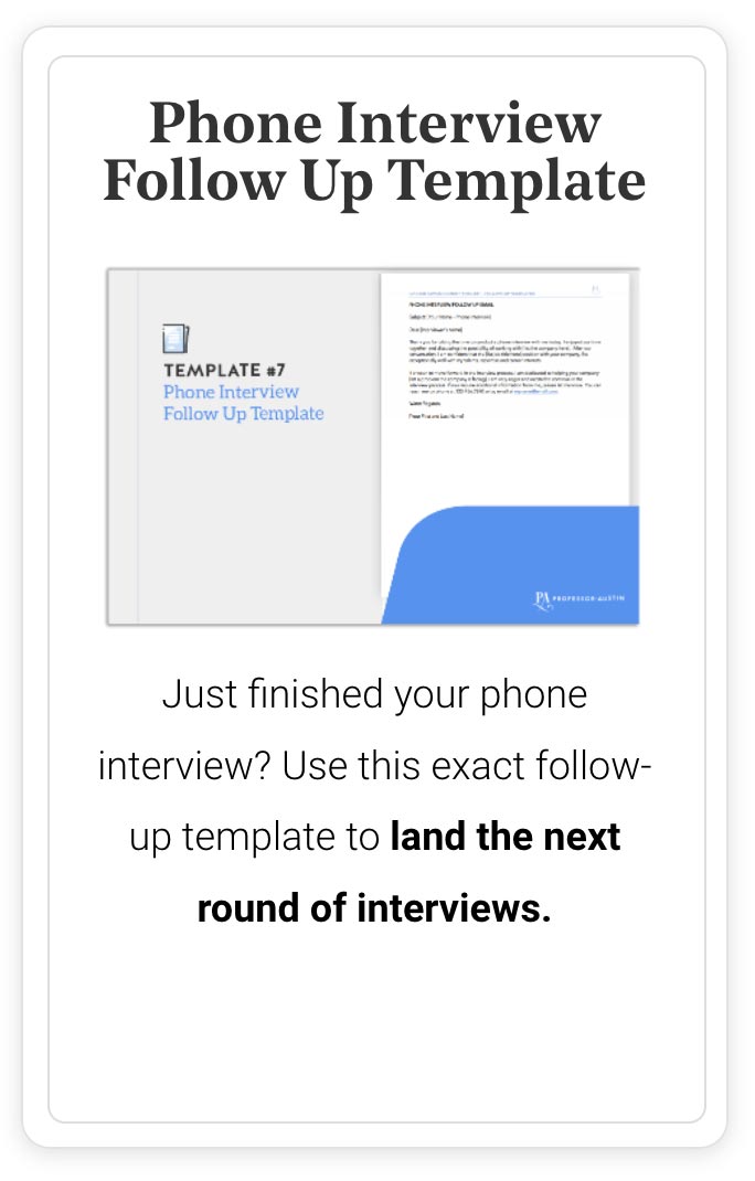 Phone Interview Follow Up Template