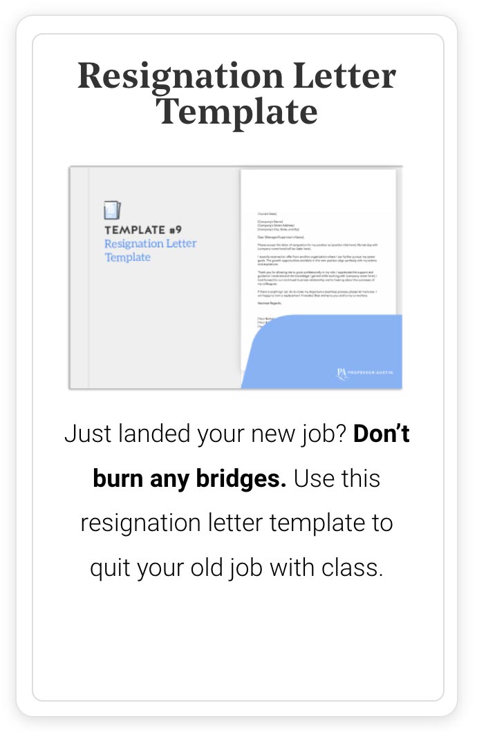 Resignation Letter Template