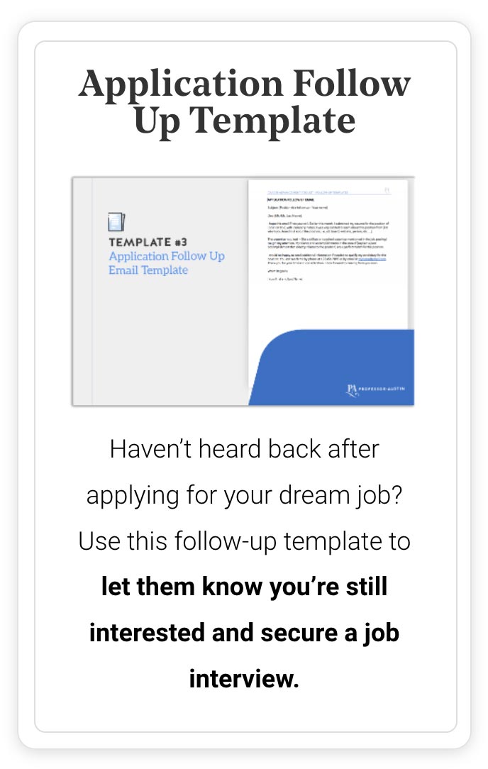 Application Follow-Up Template
